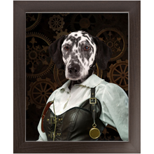 Load image into Gallery viewer, The Timekeeper - Steampunk, Victorian Era Inspired Custom Pet Portrait Framed Satin Paper Print