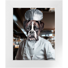 Load image into Gallery viewer, MAKING A MEAL OF IT - Chef &amp; Cook Inspired Custom Pet Portrait Framed Satin Paper Print