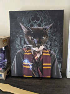 Gryfting Away - Harry Potter Inspired Custom Pet Portrait Canvas