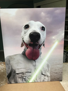 Fluke Carchaser - Jedi Luke Skywalker & Star Wars Inspired Custom Pet Portrait Canvas