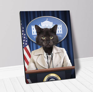 Axis Of Awesome - Cat as President Custom Pet Portrait Canvas
