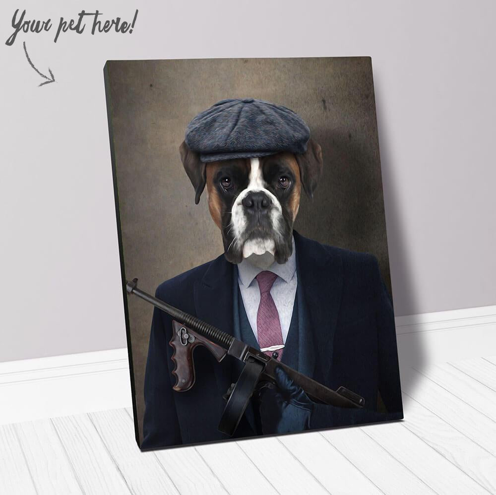 Big Jobs Peaky Blinders Gangster Inspired Custom Pet Portrait Canv Lord Of The Pets