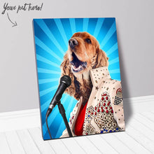 Load image into Gallery viewer, Blue Suede Chew Toy - Elvis Presley, Rock &amp; Roll Inspired Custom Pet Portrait Canvas