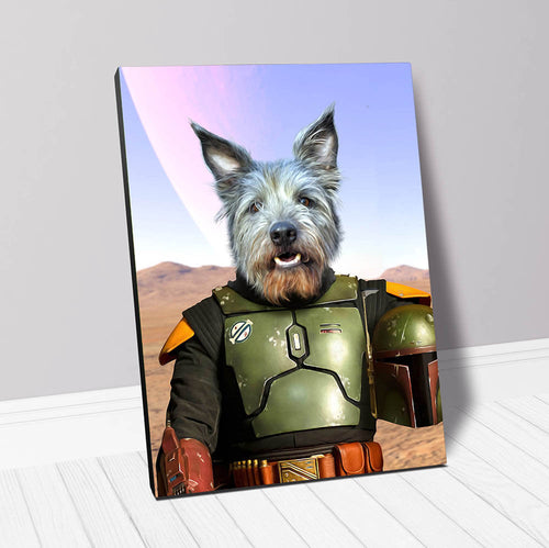 Bob & Fetch- Boba Fett & Star Wars Inspired Custom Pet Portrait Canvas