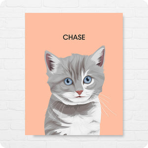 Sparta Cat Custom Pet Portrait - Canvas Wrap