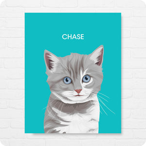 Sparta Cat Custom Pet Portrait - Canvas Wrap