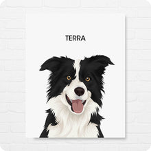 Load image into Gallery viewer, custom dog portrait on canvas with white background