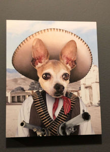 A Pawfull Of Pesos - Mexican Bandit Inspired Custom Pet Portrait Canvas