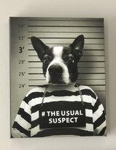 Load image into Gallery viewer, The Usual Suspect - Gangster Mugshot Inspired Custom Pet Portrait Canvas