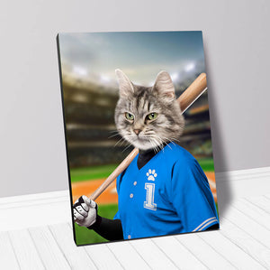Hard Hitter - Baseball Player & Sports Inspired Custom Pet Portrait Canvas