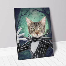 Load image into Gallery viewer, Jack O&#39;Lantin - Christmas &amp; Halloween Inspired Custom Pet Portrait Canvas