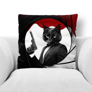 LICENCE TO CHILL - CUSTOM PET PORTRAIT THROW PILLOW