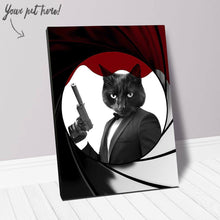 Load image into Gallery viewer, Licence To Chill - James Bond 007 Inspired Custom Pet Portrait Canvas