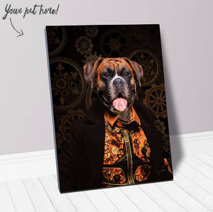 Like Clockwork - Steampunk, Victorian Era Inspired Custom Pet Portrait Canvas