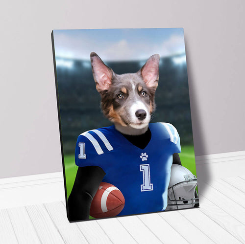 Putting On The Blitz - American Football & Gridiron Inspired Custom Pet Portrait Canvas