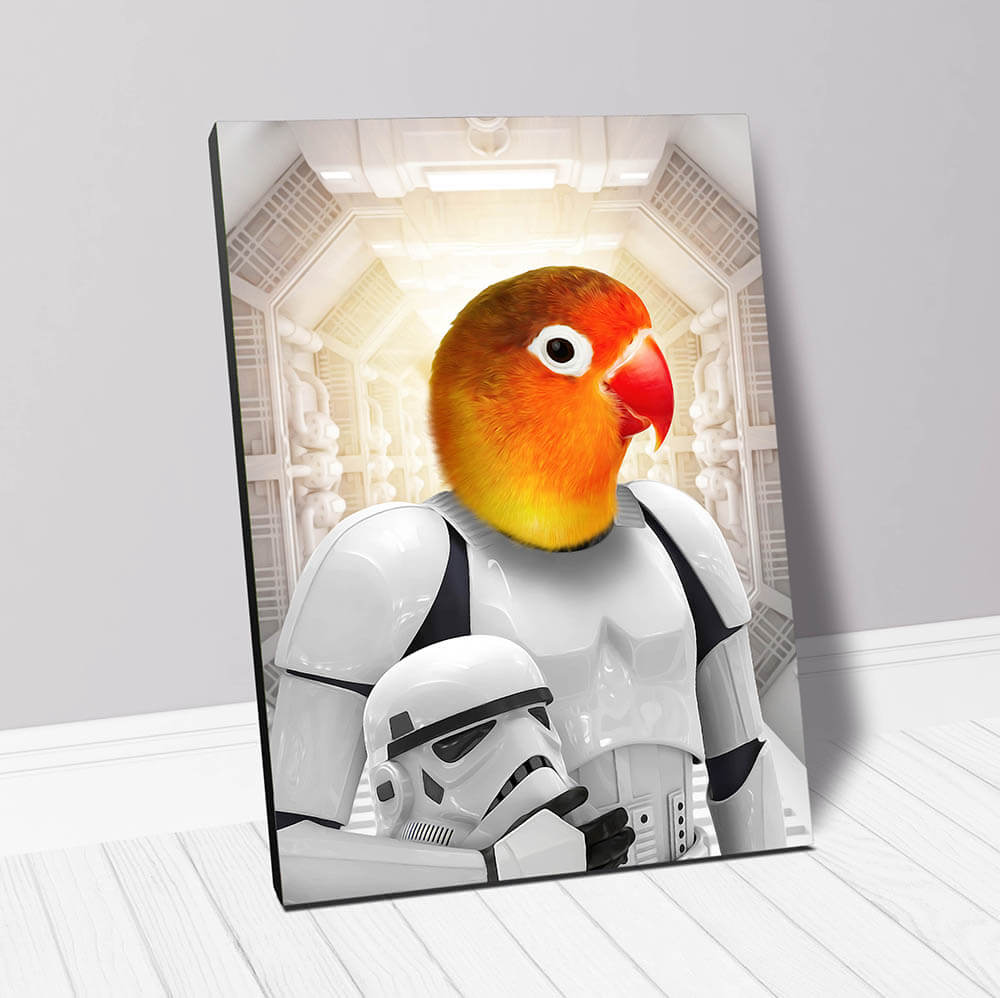 Storm Blooper - Storm Trooper & Star Wars Inspired Custom Pet Portrait Canvas
