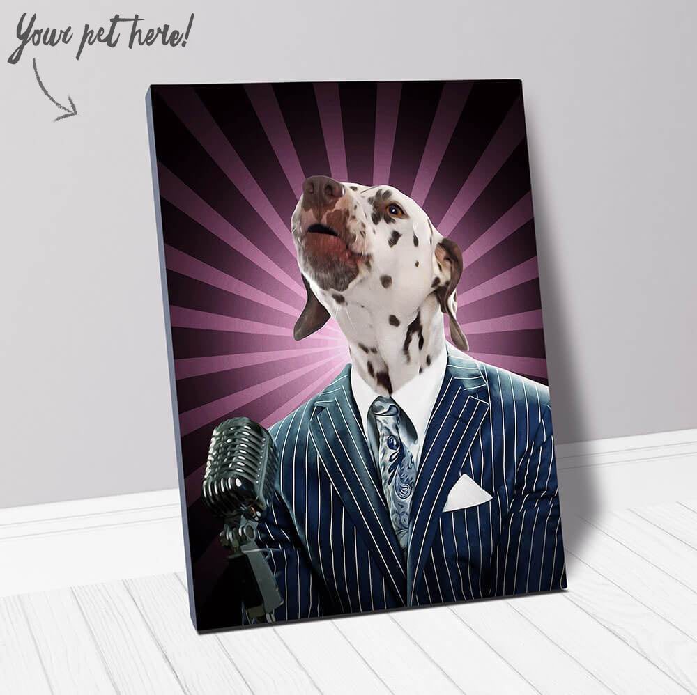 To The Moon - Frank Sinatara & Singer Inspired Custom Pet Portrait Canvas