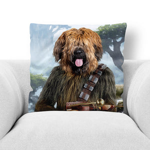 Woofie - Chewbacca & Star Wars Inspired Custom Pet Portrait Throw Pillow