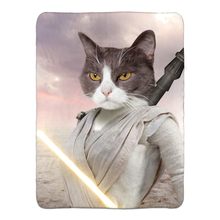 Load image into Gallery viewer, Light Rey - Rey Skywalker &amp; Star Wars Inspired Custom Pet Portrait Fleece Sherpa Blanket